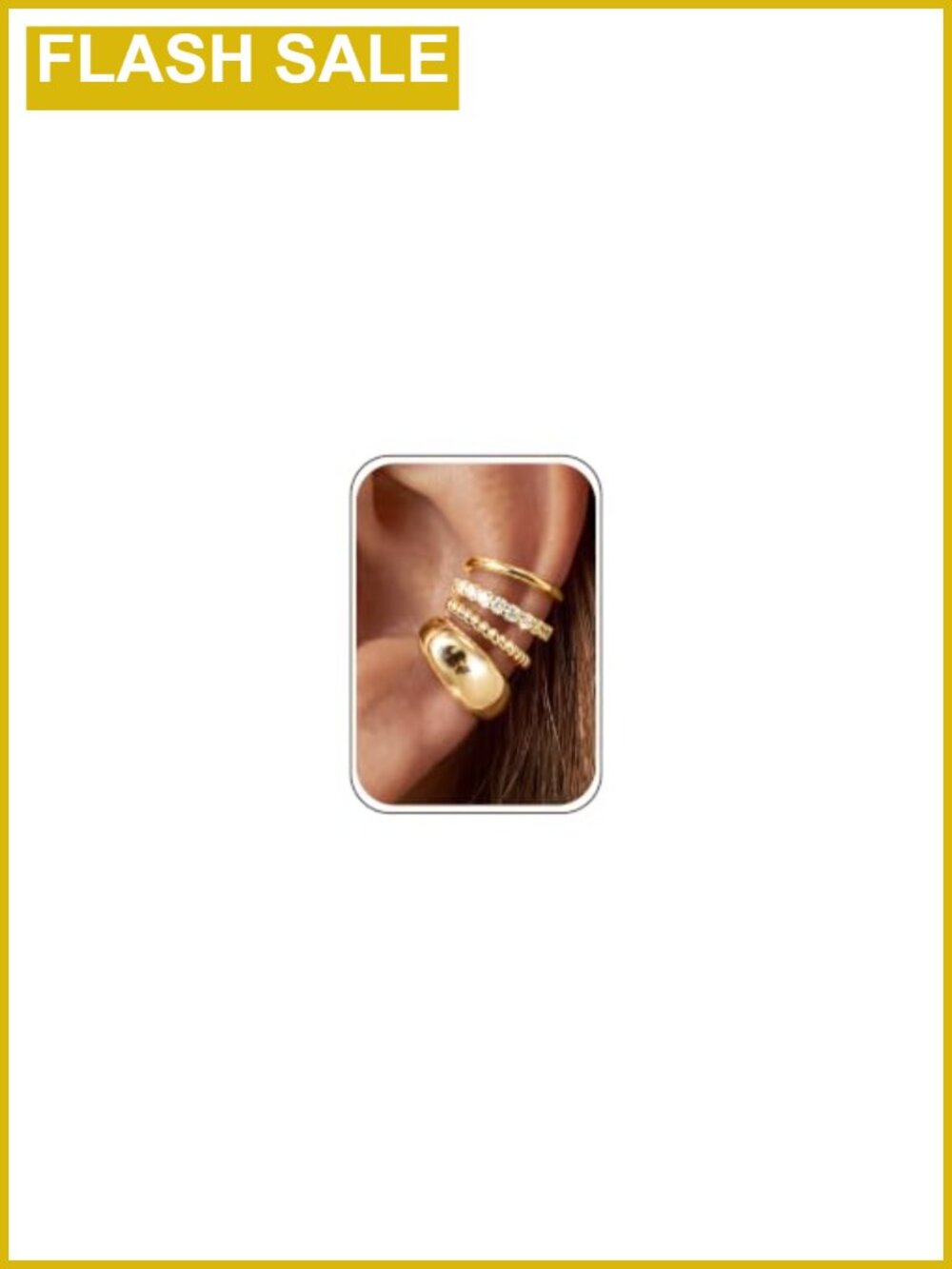 14K Gold Plated Ear Cuffs Non Piercing Clip On Earrings Set for Women